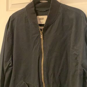 Black Vintage Vans jacket. Heavy zipper